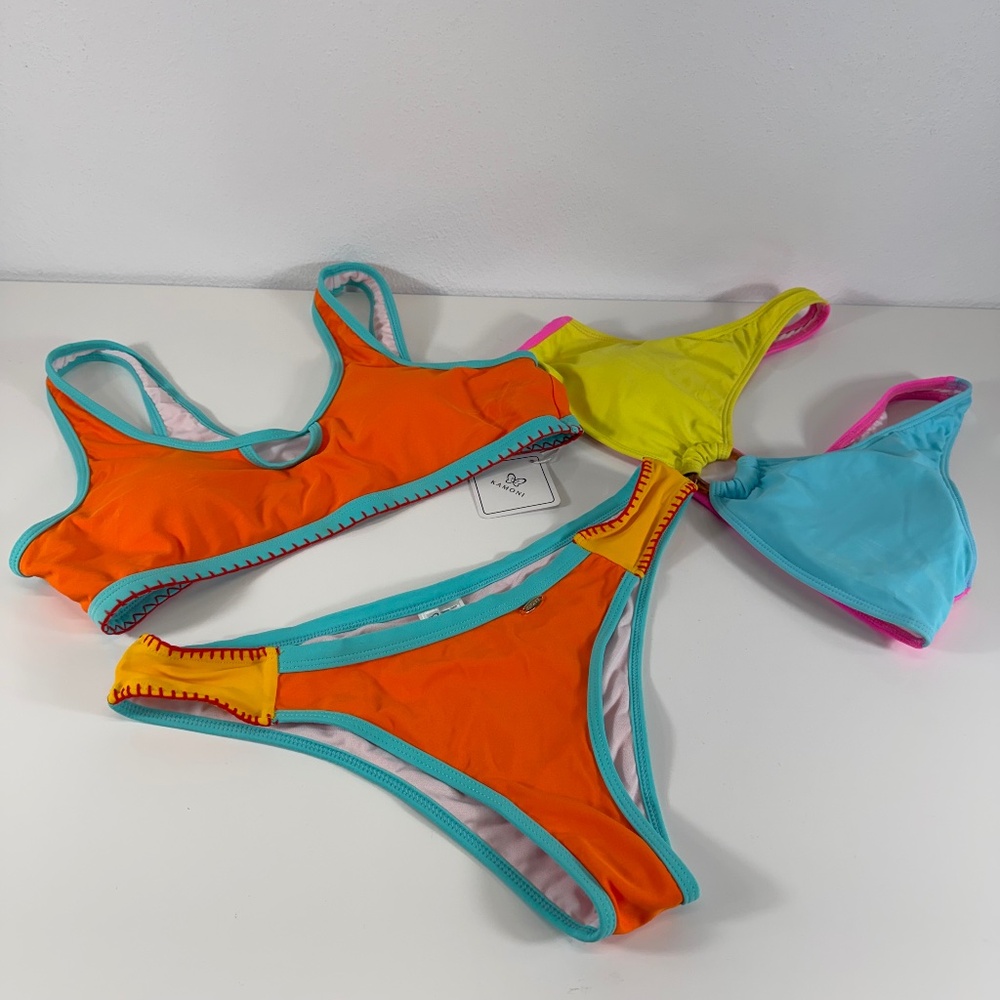 Kamoni Pool Resort Beach Cruise 3 Piece Bikini Set Size Large See Description